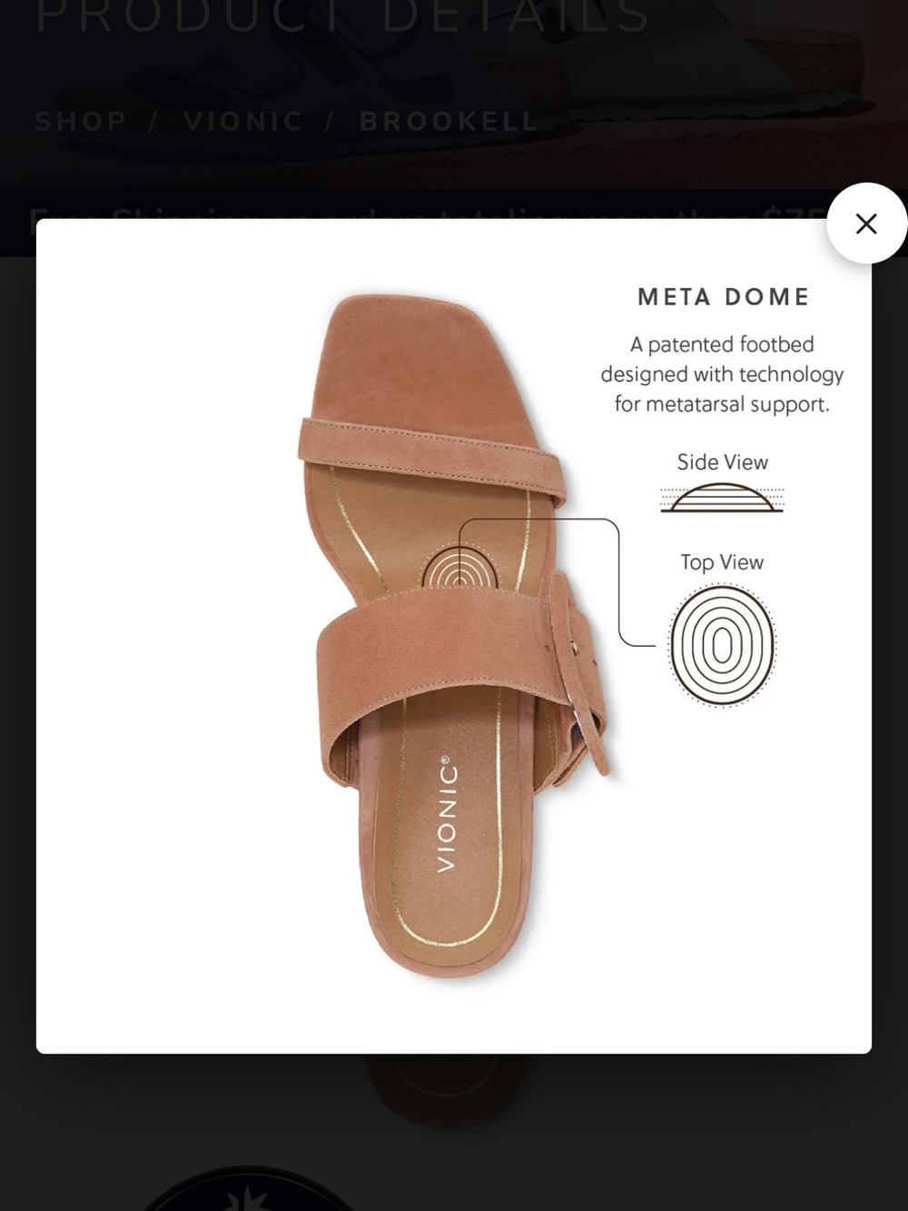 Vionic Women's Suede Brookell  Buckle Slide Sandals in Blush - Picture 13 of 15